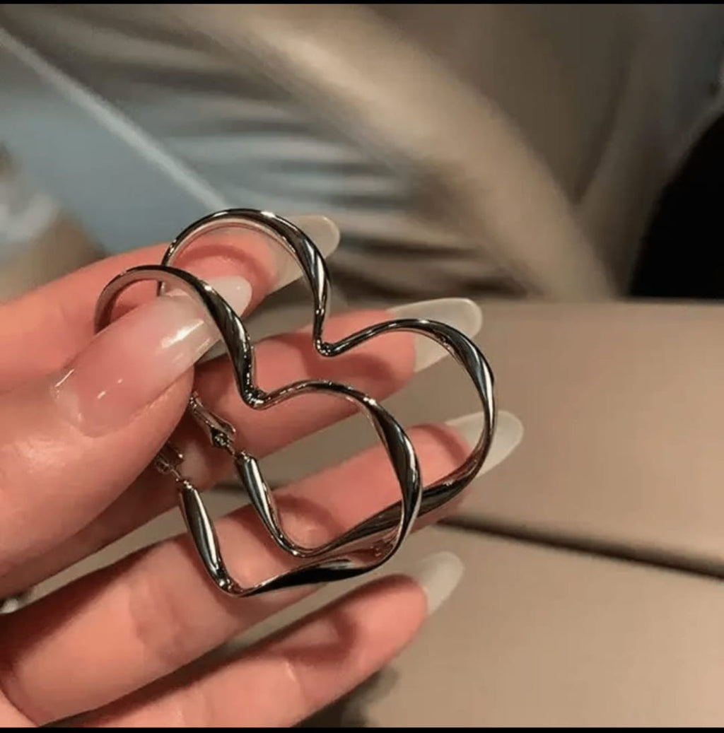 Hoop Heart Earrings