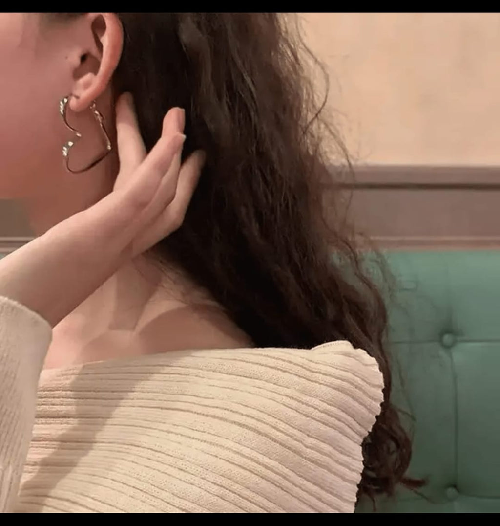 Hoop Heart Earrings